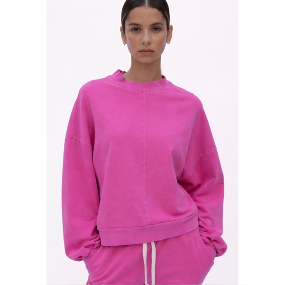 Electric & Rose Tops - ELECTRIC & ROSE | Davis Seamed Sweatshirt in Pink, Size Medium